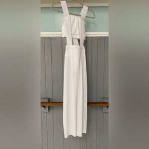Weissman Hymn White Suspender Jumpsuit Dance Costume